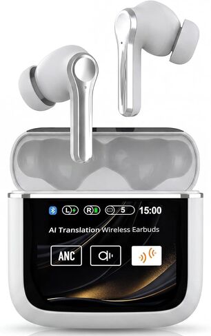 Active Noise Cancelling Wireless Earbuds - 60 Hours Battery Life, ANC/ENC AI Translation Ear Buds, Bluetooth 6.0, in-Ear, Touch Control, Waterproof Earbuds, Charging Case with Silicone Tips in Kuwait