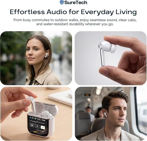 Active Noise Cancelling Wireless Earbuds - 60 Hours Battery Life, ANC/ENC AI Translation Ear Buds, Bluetooth 6.0, in-Ear, Touch Control, Waterproof Earbuds, Charging Case with Silicone Tips in Kuwait