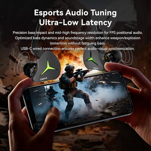 KBEAR Venus USB C Wired Headphones, Sleek LED Lighting Gaming Earbuds USB-C Wired Earbuds, HIFI IEMs for Gaming with Volume Control/10mm Dynamic Driver/Noise Isolating for Phone Laptop iPad (with Mic) in Kuwait