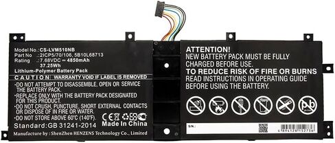 Replacement Battery for Lenov'o 2ICP5/70/106,5B10L67278,5B10L68713,BSN04170A5-AT,BSNO4170A5-AT,BSNO4170A5-LH,BSNO4170AT-AT,LH5B10L67278,4850mAh in Kuwait