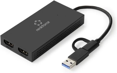 بطاقة الرسومات الخارجية RENKFORCE DDR3 USB-A، USB-C™ بسرعة 5 جيجابت في الثانية، HDMI™ in Kuwait