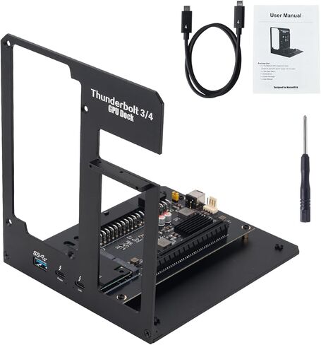 حاوية Thunderbolt 3/4 eGPU متوافقة مع USB4 40Gbps PD 85W لشحن وحدة معالجة الرسومات الخارجية المتوافقة مع بطاقات الرسومات NVIDIA/AMD على نظام Linux 10/11، ومصدر طاقة ATX (MK-L19) in Kuwait