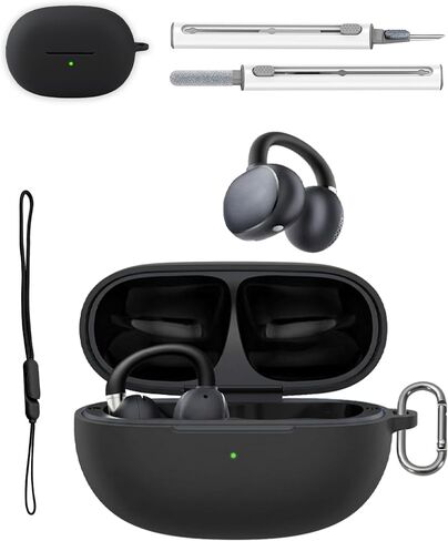 حافظة EarFun Clip 2 - غطاء واقٍ من السيليكون، حماية لكامل الجسم مع حماية من الخدش، مضادة للصدمات، تتضمن مجموعة تنظيف وحبل قصير (أبيض) in Kuwait