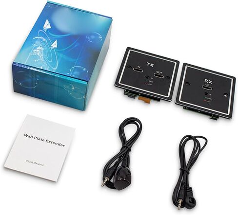 1080P Over Ethernet Extender Set with Wall Mount Plates Wall Outlet Extender for Laptop Signals Extension in Kuwait