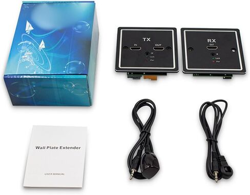 1080P Over Ethernet Extender Set with Wall Mount Plates Wall Outlet Extender for Laptop Signals Extension in Kuwait