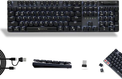 X9 Slim Mechanical Keyboard Wireless – Low Profile Red Switches, Triple Mode (Bluetooth + 2.4GHz + USB), Full Size 107-Key with Number Pad, Backlit, Rechargeable – Quiet Typing for Mac and PC in Kuwait