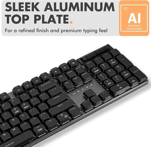 X9 Slim Mechanical Keyboard Wireless – Low Profile Red Switches, Triple Mode (Bluetooth + 2.4GHz + USB), Full Size 107-Key with Number Pad, Backlit, Rechargeable – Quiet Typing for Mac and PC in Kuwait