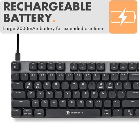 X9 Slim Mechanical Keyboard Wireless – Low Profile Red Switches, Triple Mode (Bluetooth + 2.4GHz + USB), Full Size 107-Key with Number Pad, Backlit, Rechargeable – Quiet Typing for Mac and PC in Kuwait