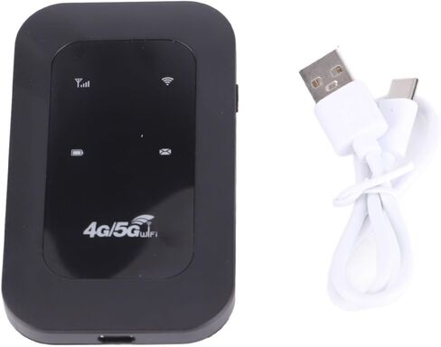 MINI WRIFI 4G LTE محمول واي فاي، نقطة واي فاي محمولة خفيفة 4G، تقبل 10 أجهزة لمسافري الأعمال في السيارات، أسود in Kuwait