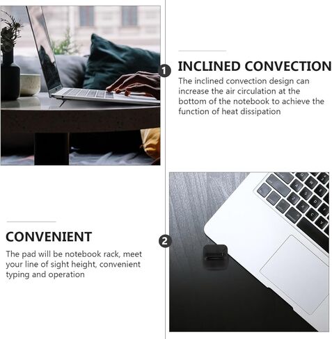 NOLITOY 2pcs Portable Laptop Stand Foldable Laptop Bracket with Non-Skid Plastic Holder for Desktop Use Adjustable Height Cooling Shelf Compatible with Notebooks in Kuwait