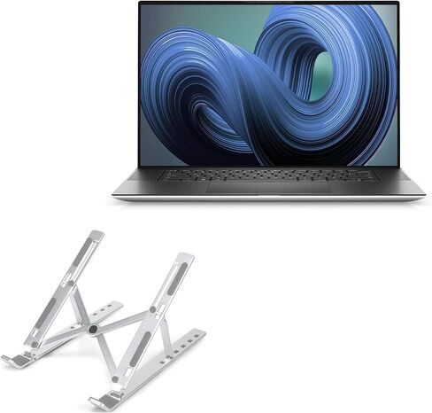 حامل وحامل BoxWave متوافق مع Dell XPS 17 (9720) - حامل QuickSwitch صغير الحجم، حامل قابل للطي متعدد الزوايا قابل للطي - فضي معدني in Kuwait