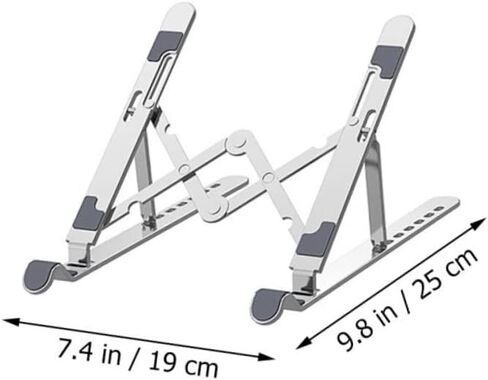 TEHAUX Adjustable Metal Laptop Stand 7-Levels Lifting Riser Ergonomic Tablet Support Safe Scratch-Resistant in Kuwait