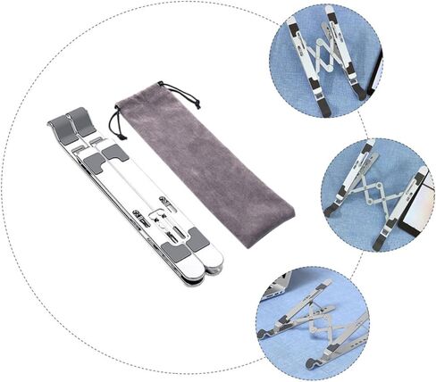 TEHAUX Adjustable Metal Laptop Stand 7-Levels Lifting Riser Ergonomic Tablet Support Safe Scratch-Resistant in Kuwait