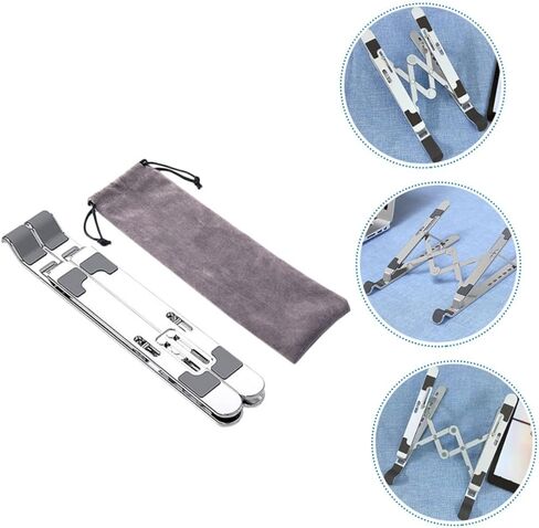 TEHAUX Adjustable Metal Laptop Stand 7-Levels Lifting Riser Ergonomic Tablet Support Safe Scratch-Resistant in Kuwait