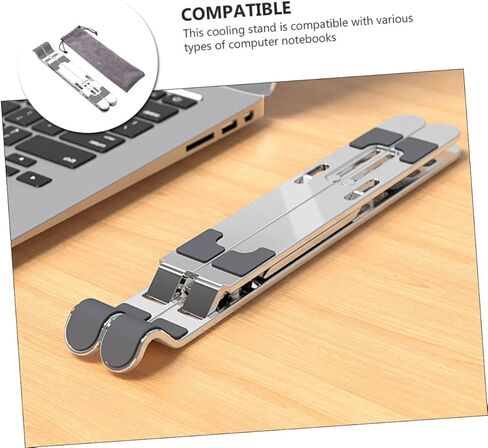 TEHAUX Adjustable Metal Laptop Stand 7-Levels Lifting Riser Ergonomic Tablet Support Safe Scratch-Resistant in Kuwait