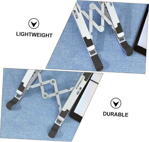 TEHAUX Adjustable Metal Laptop Stand 7-Levels Lifting Riser Ergonomic Tablet Support Safe Scratch-Resistant in Kuwait