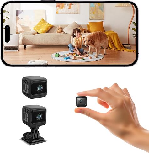 Spy Camera Hidden Camera, 4K Mini Cameras with Motion Detection, for Nanny Cam Wireless Surveillance for Indoor Home and Office Black in Saudi Arabia