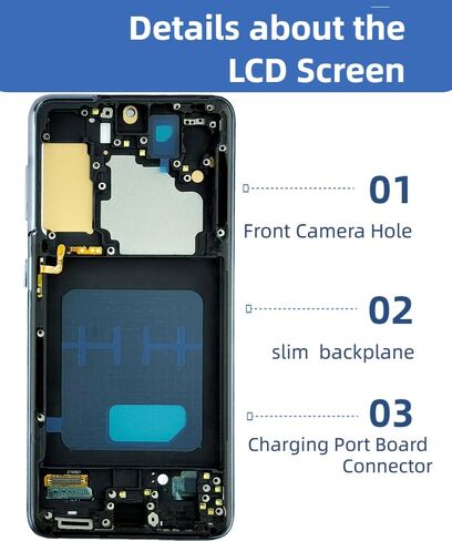 لاستبدال شاشة Samsung Galaxy S21 لاستبدال شاشة Samsung S21 4G / 5G مع إطار SM-G991U1 SM-G991A SM-G991W SM-G991B/DS SM-G991N شاشة LCD تعمل باللمس in Kuwait