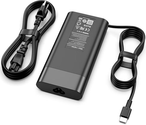 شاحن USB C بقدرة 140 وات متوافق مع جهاز الكمبيوتر المحمول HP ZBook 8 G1i 16، ومحطة العمل المحمولة ZBook Ultra G1a Next Gen AI المحمولة، وOmen Transcend Laptop 14-fb0000، وSpectre x360 16-aa0000 سلك الطاقة in Kuwait