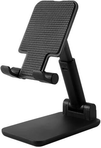 Sleek White Minimalist Phone Stand - Modern Desk Accessory with Adjustable Viewing, Non-Slip Base, Foldable Design for iPhone & E-Readers All Smart Phones in Kuwait