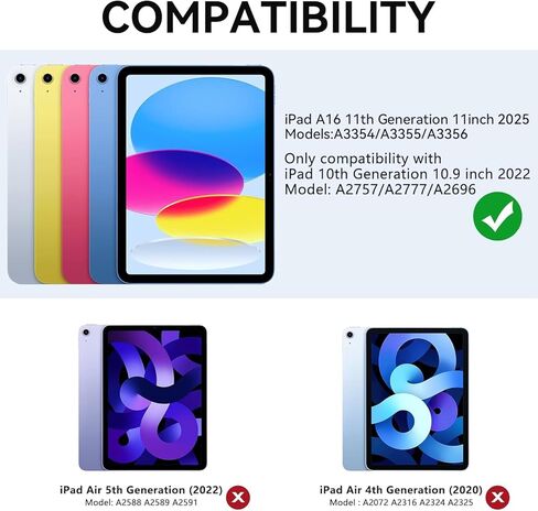 حافظة لوحة مفاتيح GGQFGTOJ لجهاز iPad 11th (A16) والجيل العاشر، لوحة مفاتيح سحرية مع إضاءة خلفية 7 ألوان، لوحة تتبع متعددة اللمس - حامل ناتئ عائم - حافظة مغناطيسية لجهاز iPad 11 بوصة / 10.9 بوصة in Kuwait