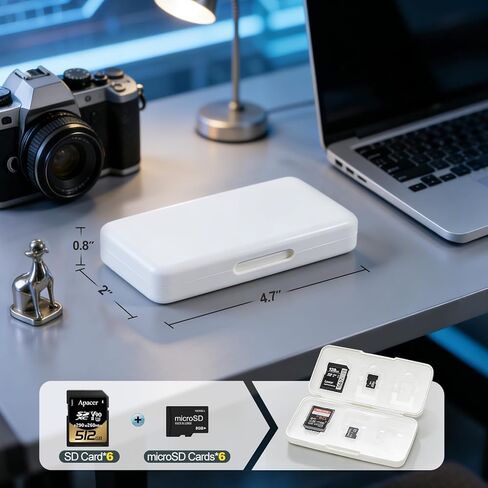 حافظة حامل بطاقات SD، صندوق تخزين يحمل 6 فتحات لبطاقات الذاكرة SD وبطاقات MicroSD، صغير الحجم ومحمول in Kuwait