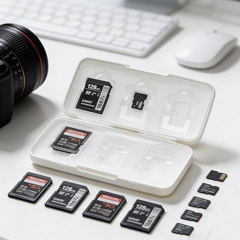 حافظة حامل بطاقات SD، صندوق تخزين يحمل 6 فتحات لبطاقات الذاكرة SD وبطاقات MicroSD، صغير الحجم ومحمول in Kuwait