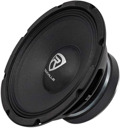 مكبر صوت سيارة Rockville RM108PRO متوسط ​​المدى برو، 10 بوصة، 600 وات ذروة/300 وات RMS، 8 أوم، صوت متوسط، مخروط كيفلار، سلة مفتوحة، متوافق مع CEA، مغناطيس 56oz، لصوت السيارة، 4 قطع in Kuwait
