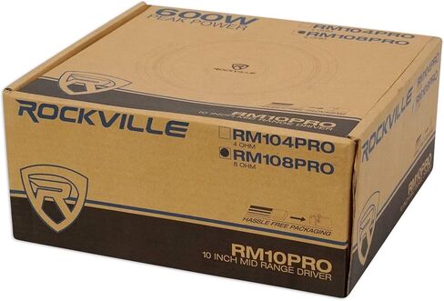مكبر صوت سيارة Rockville RM108PRO متوسط ​​المدى برو، 10 بوصة، 600 وات ذروة/300 وات RMS، 8 أوم، صوت متوسط، مخروط كيفلار، سلة مفتوحة، متوافق مع CEA، مغناطيس 56oz، لصوت السيارة، 4 قطع in Kuwait