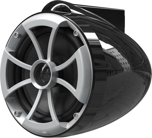 Wet Sounds ICON 8-B FC SA V2 - Black ICON8 - ICON Series 8" Coaxial Tower Speakers, Pair with Silver Aluminum Fixed Clamps (Pair) in Kuwait