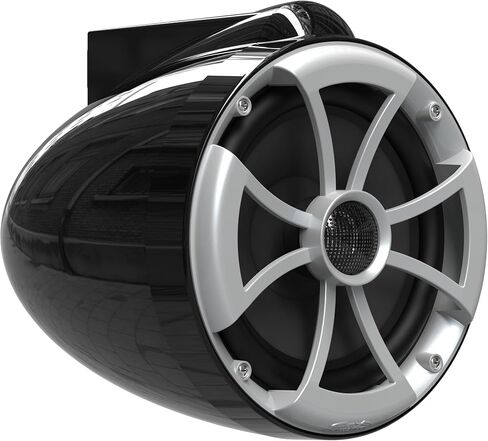 Wet Sounds ICON 8-B FC SA V2 - Black ICON8 - ICON Series 8" Coaxial Tower Speakers, Pair with Silver Aluminum Fixed Clamps (Pair) in Kuwait