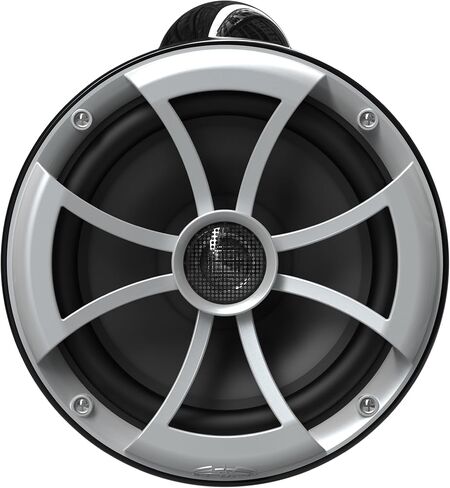 Wet Sounds ICON 8-B FC SA V2 - Black ICON8 - ICON Series 8" Coaxial Tower Speakers, Pair with Silver Aluminum Fixed Clamps (Pair) in Kuwait