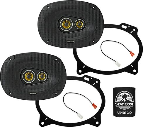 مكبرات صوت KICKER مقاس 6 × 9 بوصة لسيارة Toyota Camry (w/o JBL) 2002-2006 طقم ترقية - زوج من سلسلة CS مع محولات وحزام، مكبر صوت خلفي للسيارة CSC693، 46CSC6934 in Kuwait