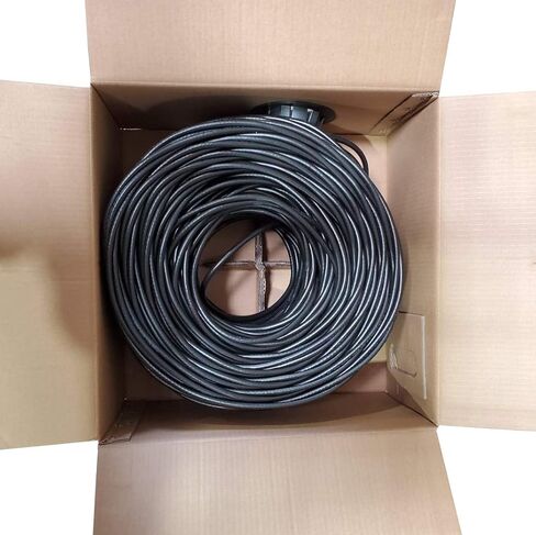 LOGICO Best RG6 Coaxial Cable CCS 18AWG Quad Shield Coax 500ft TV Antenna Satellite Black in Kuwait
