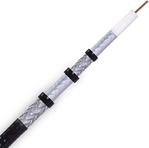 LOGICO Best RG6 Coaxial Cable CCS 18AWG Quad Shield Coax 500ft TV Antenna Satellite Black in Kuwait