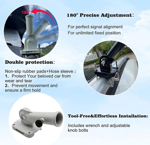 Starlink Mini Mount - Customized for Outdoors;with Connecting Pipe Adapted to Starlink Pole Mount 180° Adjustable Angle;Starlink Mini Accessories for RV,Car Roof ,Camper,Boats,Yacht (White) in Kuwait