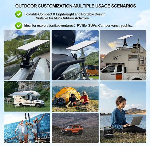 Starlink Mini Mount - Customized for Outdoors;with Connecting Pipe Adapted to Starlink Pole Mount 180° Adjustable Angle;Starlink Mini Accessories for RV,Car Roof ,Camper,Boats,Yacht (White) in Kuwait