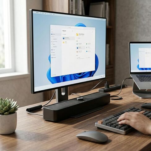 Yunseity سماعات كمبيوتر بلوتوث للكمبيوتر المكتبي مع ضوء RGB 3.5 ملم AUX USB بطارية 2400 مللي أمبير في الساعة لأجهزة الكمبيوتر المحمول والتلفزيون الذكي in Kuwait