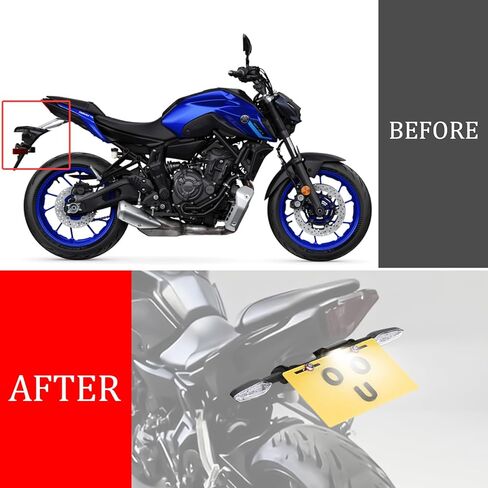 License Plate Holder Bracket Rear Fender Eliminator Kit Tail Tidy LED Indicator Turn Signal Blinker Kit Compatible with MT-07 MT07 FZ-07 FZ07 2014-2024 YZF R7 2022-2024 (Smoke) in Saudi Arabia