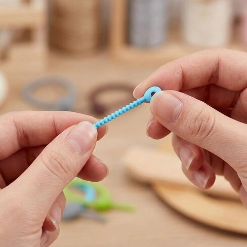 7 قطعة مجموعة ربطات عنق من السيليكون مشابك حزام قابلة لإعادة الاستخدام لحقيبة ختم منظم الكابلات أداة تخزين منزلية مرنة in Kuwait