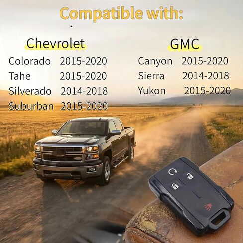 مجموعة استبدال البدء عن بعد للدخول بدون مفتاح DIY متوافقة مع Chevy Silverado GMC Sierra 1500 2500 3500 2014-2020، كولورادو كانيون 2015-2020، تاهو سوبربان يوكون، معرف لجنة الاتصالات الفيدرالية: M3N32337100 in Kuwait