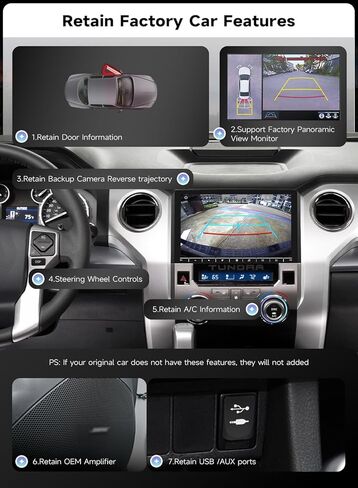 Roadanvi Android 14 Car Stereo for Toyota Tundra 2014-2021, Wireless Apple CarPlay & Android Auto, 6GB RAM 128GB ROM, 5G WiFi/4G LTE, 10.2" QLED Touchscreen Radio, Bluetooth 5.2, X14 GPS Navigation in Kuwait