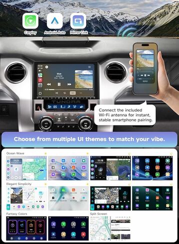 Roadanvi Android 14 Car Stereo for Toyota Tundra 2014-2021, Wireless Apple CarPlay & Android Auto, 6GB RAM 128GB ROM, 5G WiFi/4G LTE, 10.2" QLED Touchscreen Radio, Bluetooth 5.2, X14 GPS Navigation in Kuwait