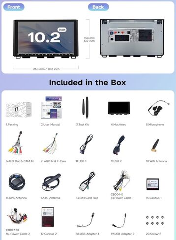 Roadanvi Android 14 Car Stereo for Toyota Tundra 2014-2021, Wireless Apple CarPlay & Android Auto, 6GB RAM 128GB ROM, 5G WiFi/4G LTE, 10.2" QLED Touchscreen Radio, Bluetooth 5.2, X14 GPS Navigation in Kuwait