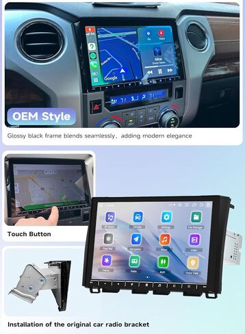 Roadanvi Android 14 Car Stereo for Toyota Tundra 2014-2021, Wireless Apple CarPlay & Android Auto, 6GB RAM 128GB ROM, 5G WiFi/4G LTE, 10.2" QLED Touchscreen Radio, Bluetooth 5.2, X14 GPS Navigation in Kuwait