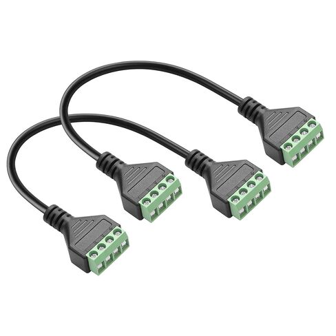 GINTOOYUN 2 PCS 4-Pole Terminal Cable 4-Pole 4-Pole Screw Fixed Terminal Cable 4-Pin Terminal Audio and Video Connection Cable for Power Amplifiers,Speakers,Mixing Consoles,etc(11.81 Inch)(4 PIN) in Kuwait