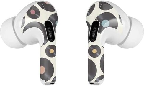 غلاف صوتي من Skinit متوافق مع Apple AirPods Pro (الجيل الثاني، 2022) - تصميم سجلات ملونة مصمم في الأصل من Skinit in Kuwait
