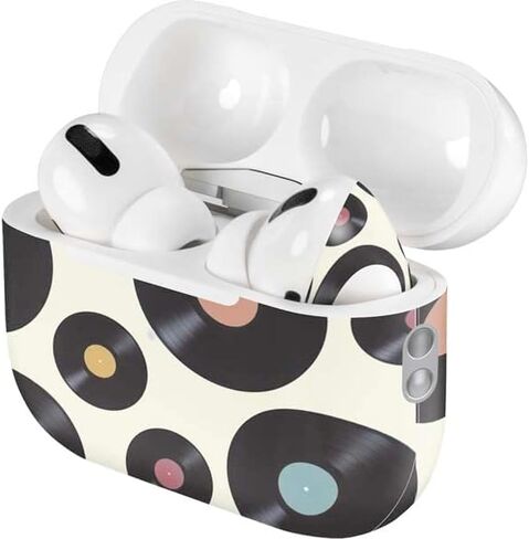 غلاف صوتي من Skinit متوافق مع Apple AirPods Pro (الجيل الثاني، 2022) - تصميم سجلات ملونة مصمم في الأصل من Skinit in Kuwait
