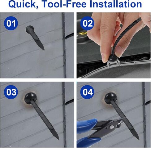 400 Pcs Heavy-Duty Self-Locking Cable Tie Buckle Kit – Includes 2 Flush Cutters & Pliers Tip Protectors for Car Repairs, Home, Office & Outdoor Organization in Kuwait