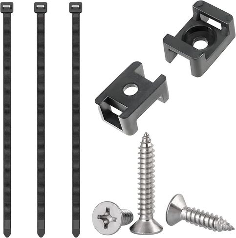 120Pcs Zip Tie Screw Mount,Wire Tie Downs with 8" Cable Ties and 304 Stainless Steel Screw, Black(120 Pieces of Each) in Kuwait